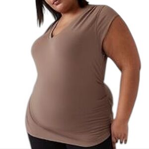 Athleta Outbound Tee Stretch Minimalist Womens Plus 2X Cotton Ruched Athleisure